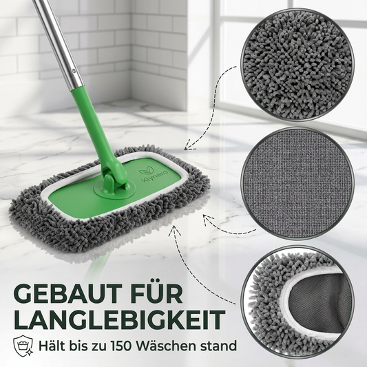 Klynero Wischmopp-Tuch – Waschbare & wiederverwendbare Mopp-Pads für müheloses Reinigen