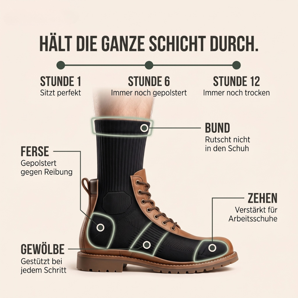 Klynero StandFest – Komfort-Arbeitssocken