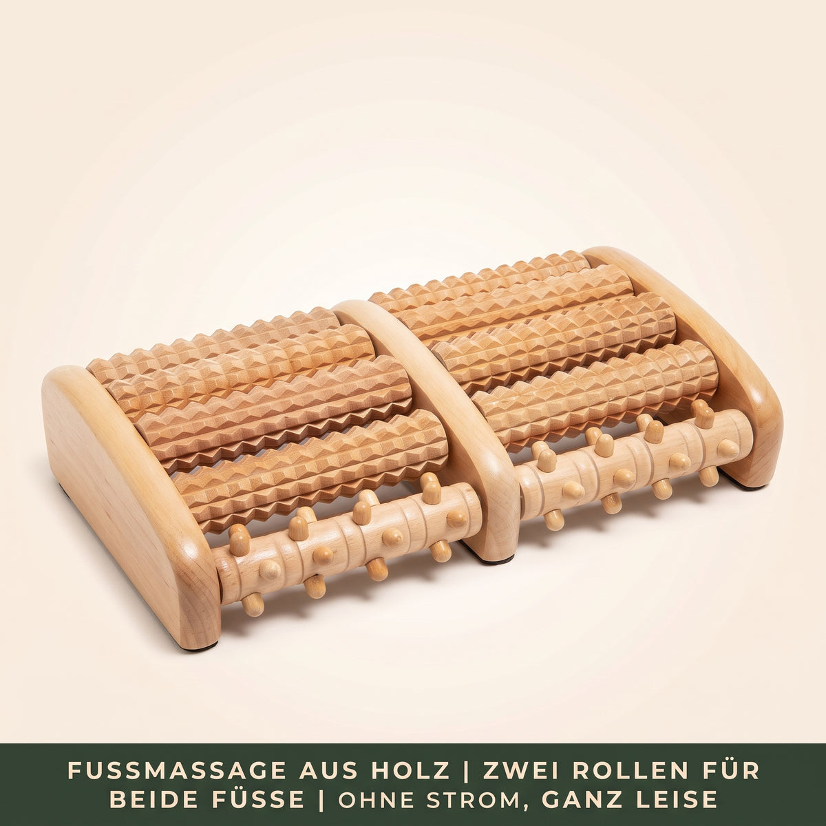 Klynero FußOase – Holz-Fußmassage-Roller für müde Füße