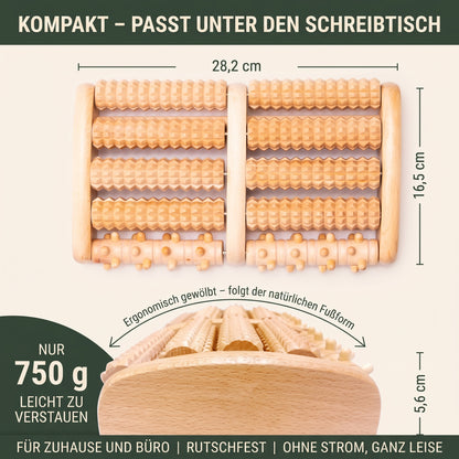 Klynero FußOase – Holz-Fußmassage-Roller für müde Füße